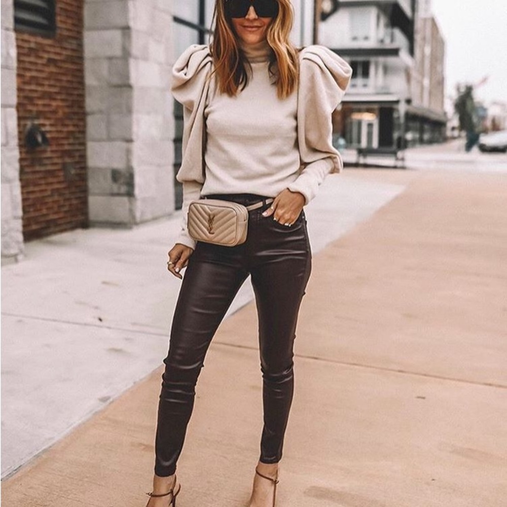 Express Puff Sleeve Ribbed Sweater